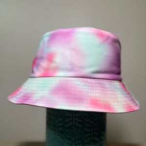Pastel Tie-Dye Bucket Hat – Pink & Mint – Unisex